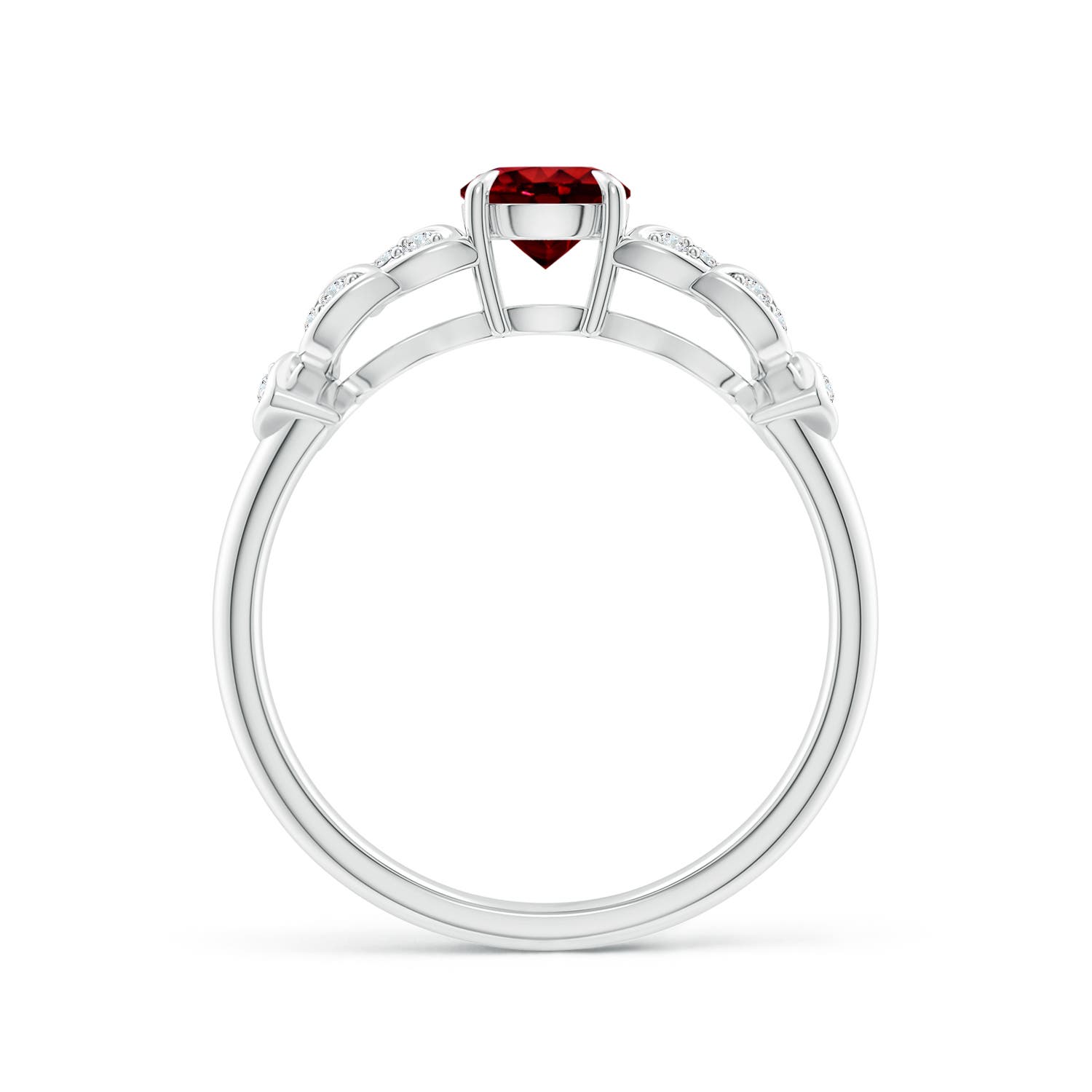 AAAA - Ruby / 0.71 CT / 14 KT White Gold