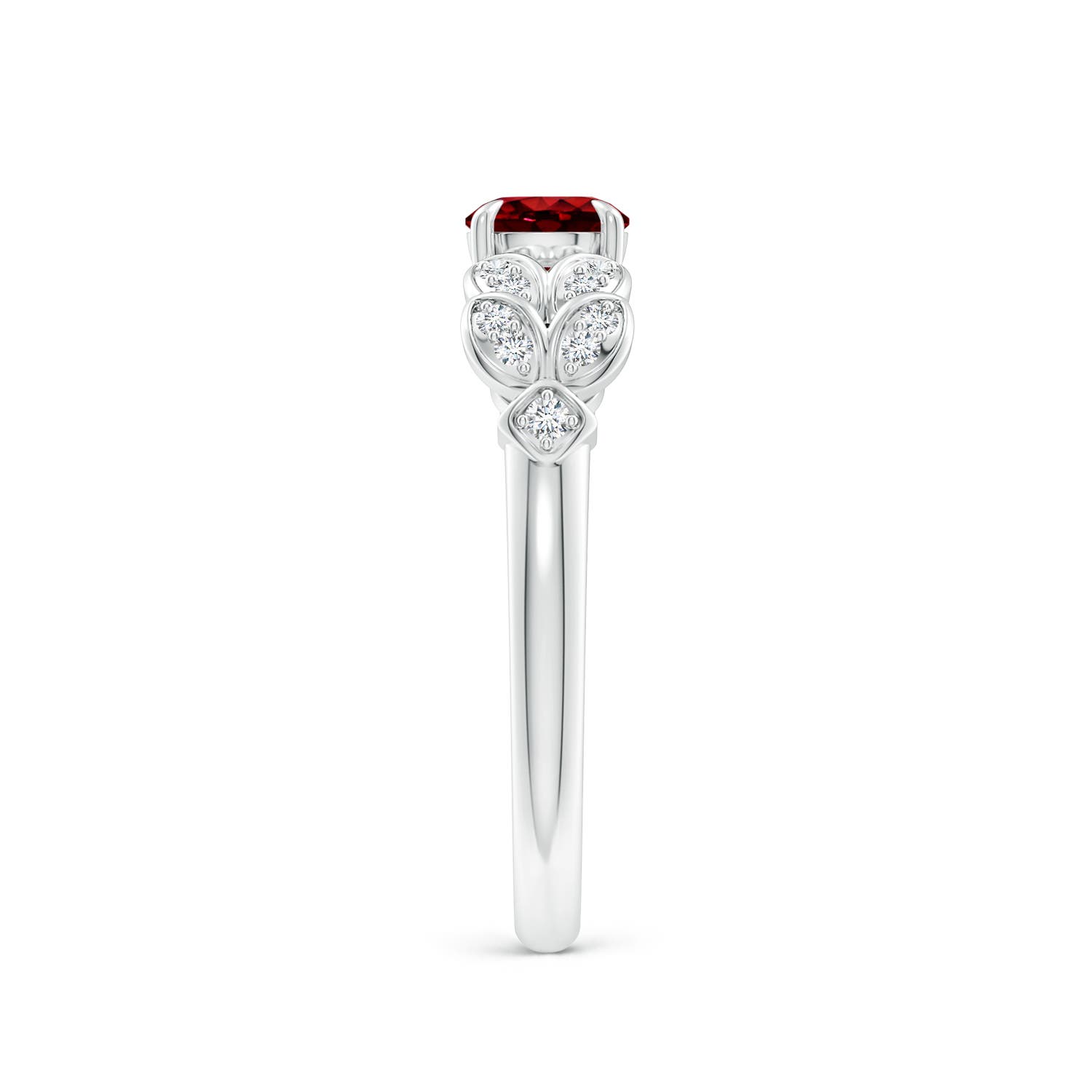 AAAA - Ruby / 0.71 CT / 14 KT White Gold