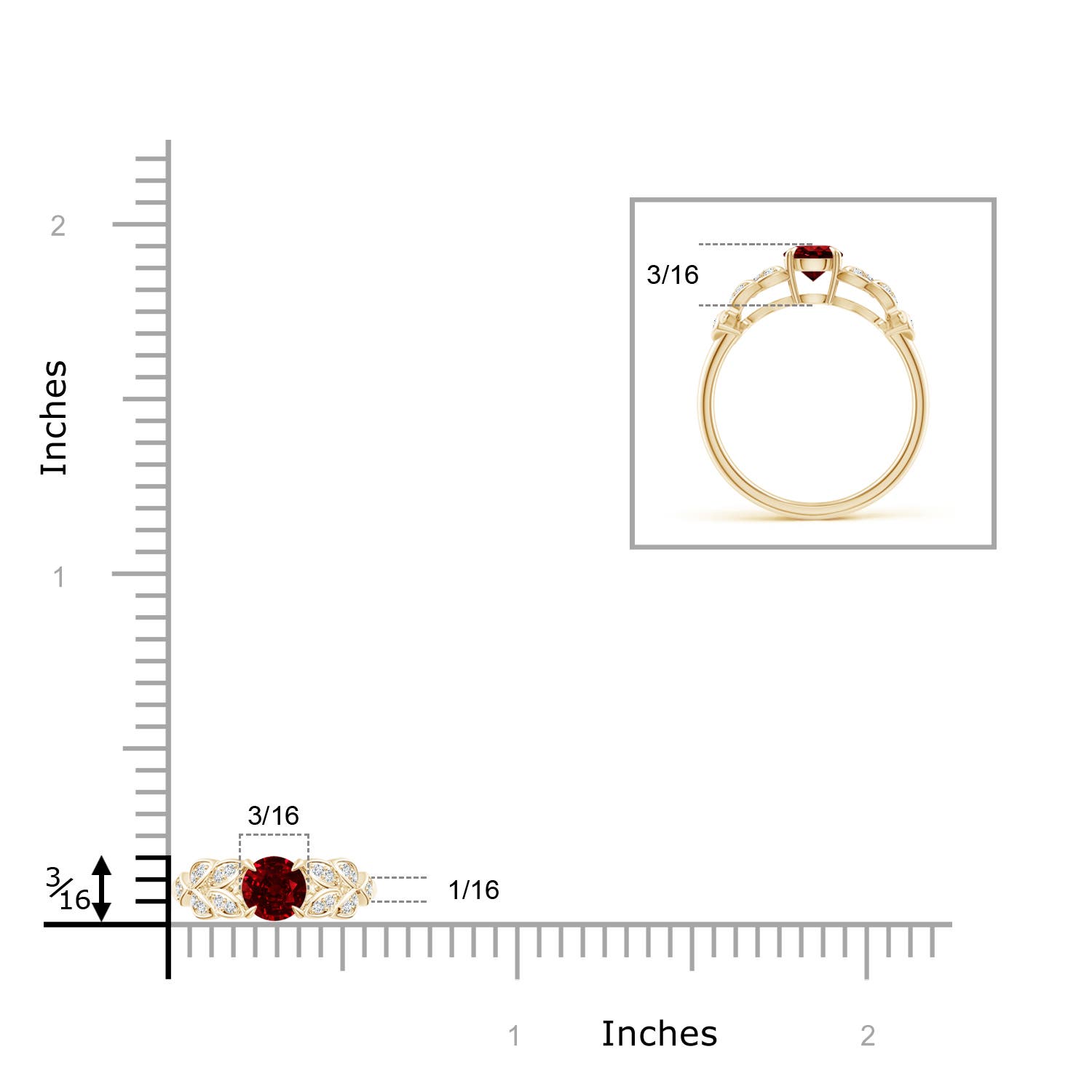 AAAA - Ruby / 0.71 CT / 14 KT Yellow Gold