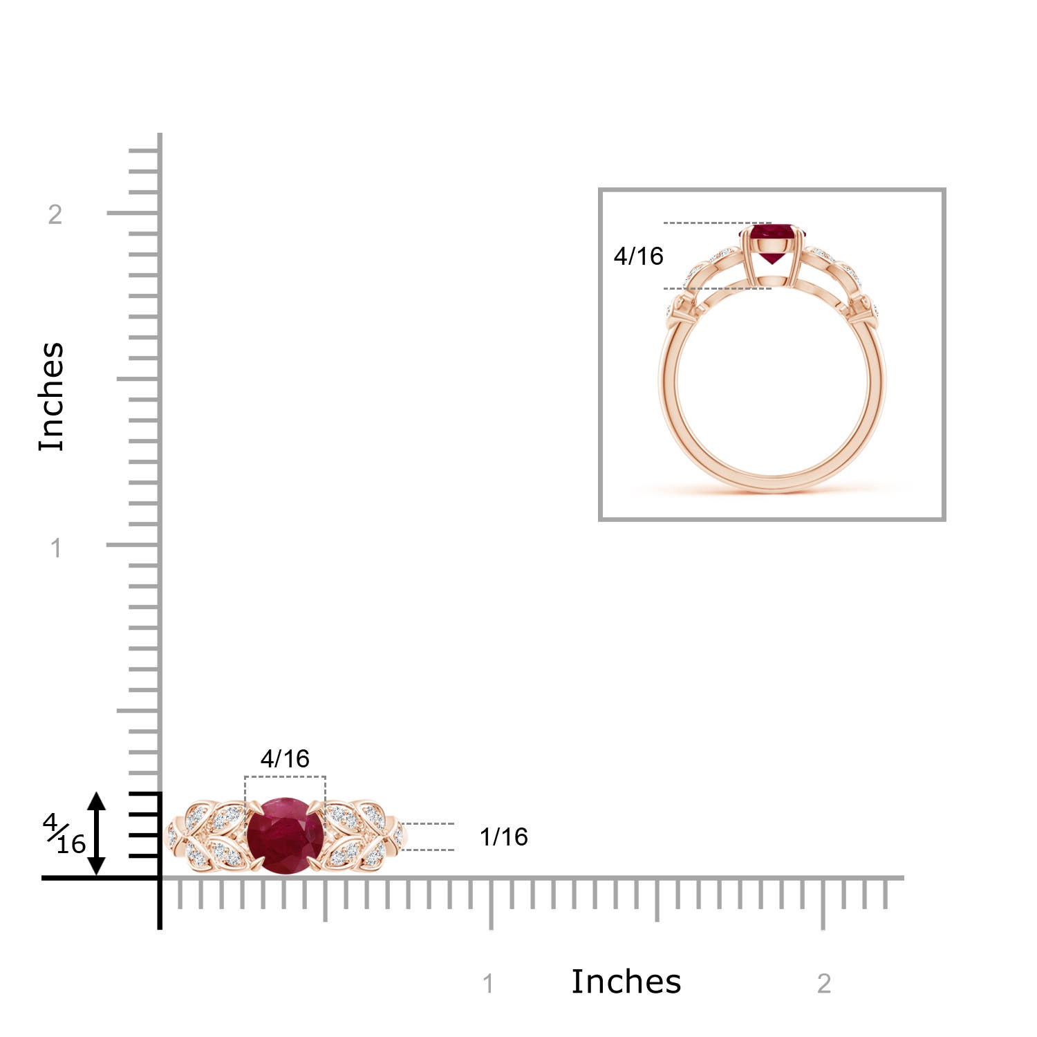 A - Ruby / 1.17 CT / 14 KT Rose Gold