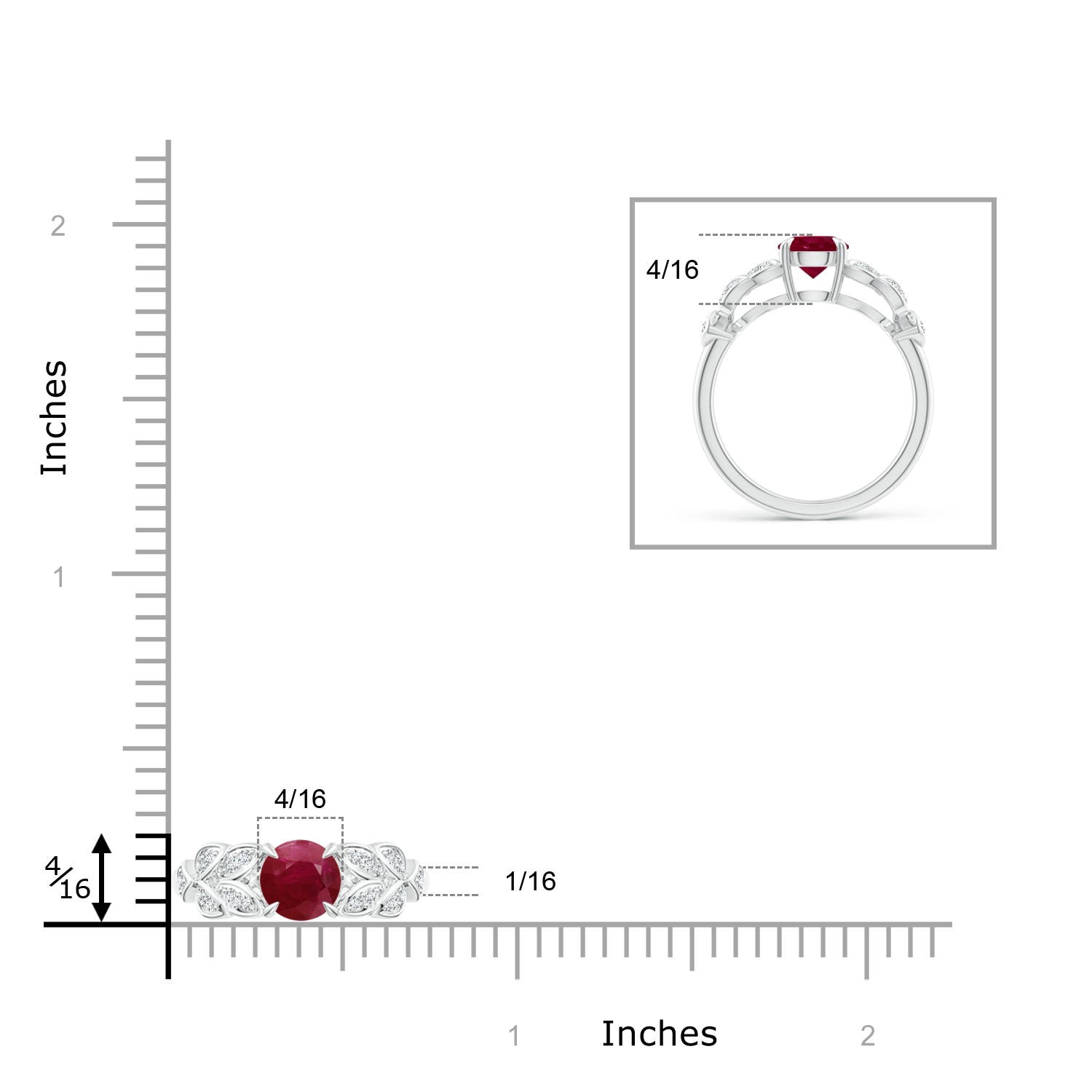 A - Ruby / 1.17 CT / 14 KT White Gold