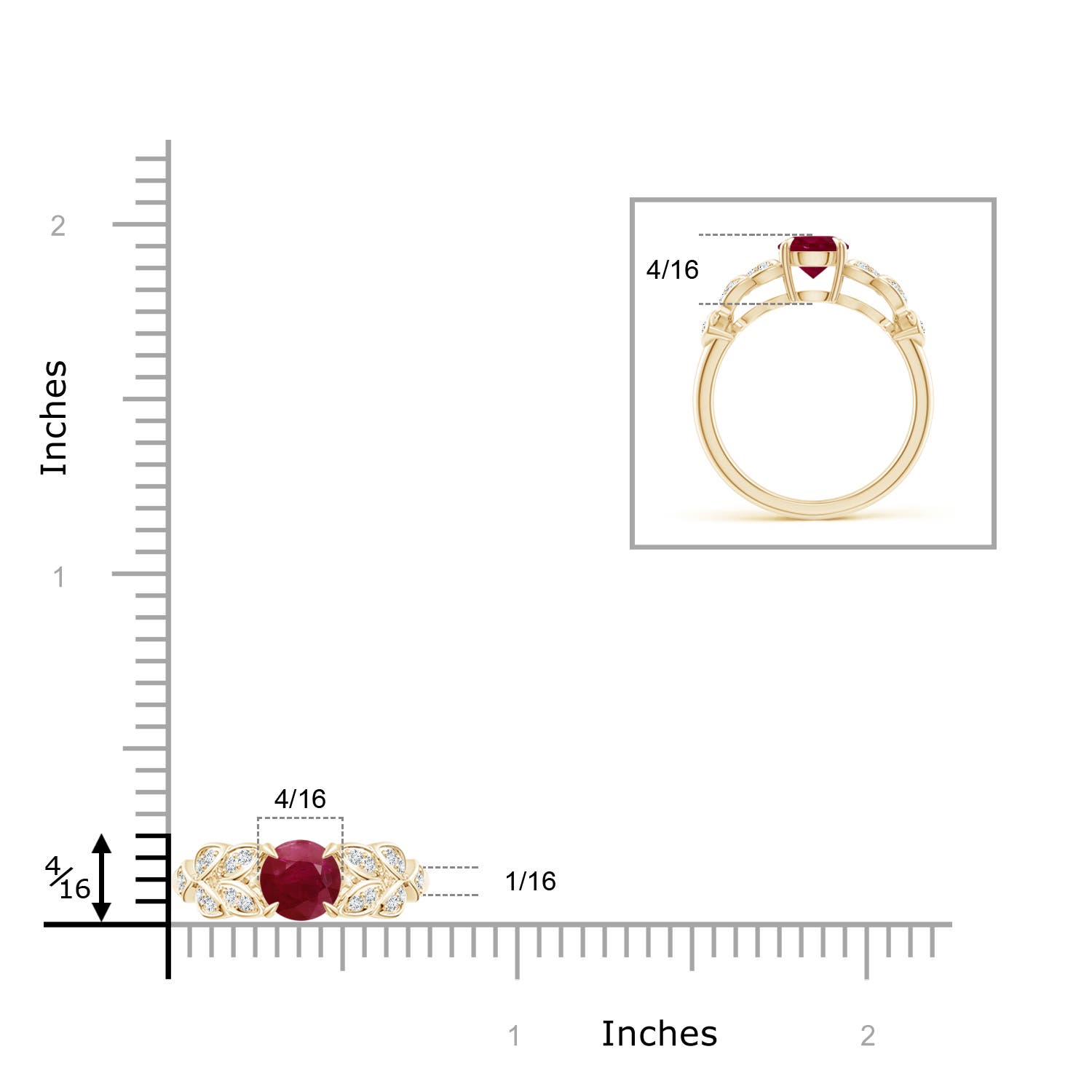 A - Ruby / 1.17 CT / 14 KT Yellow Gold