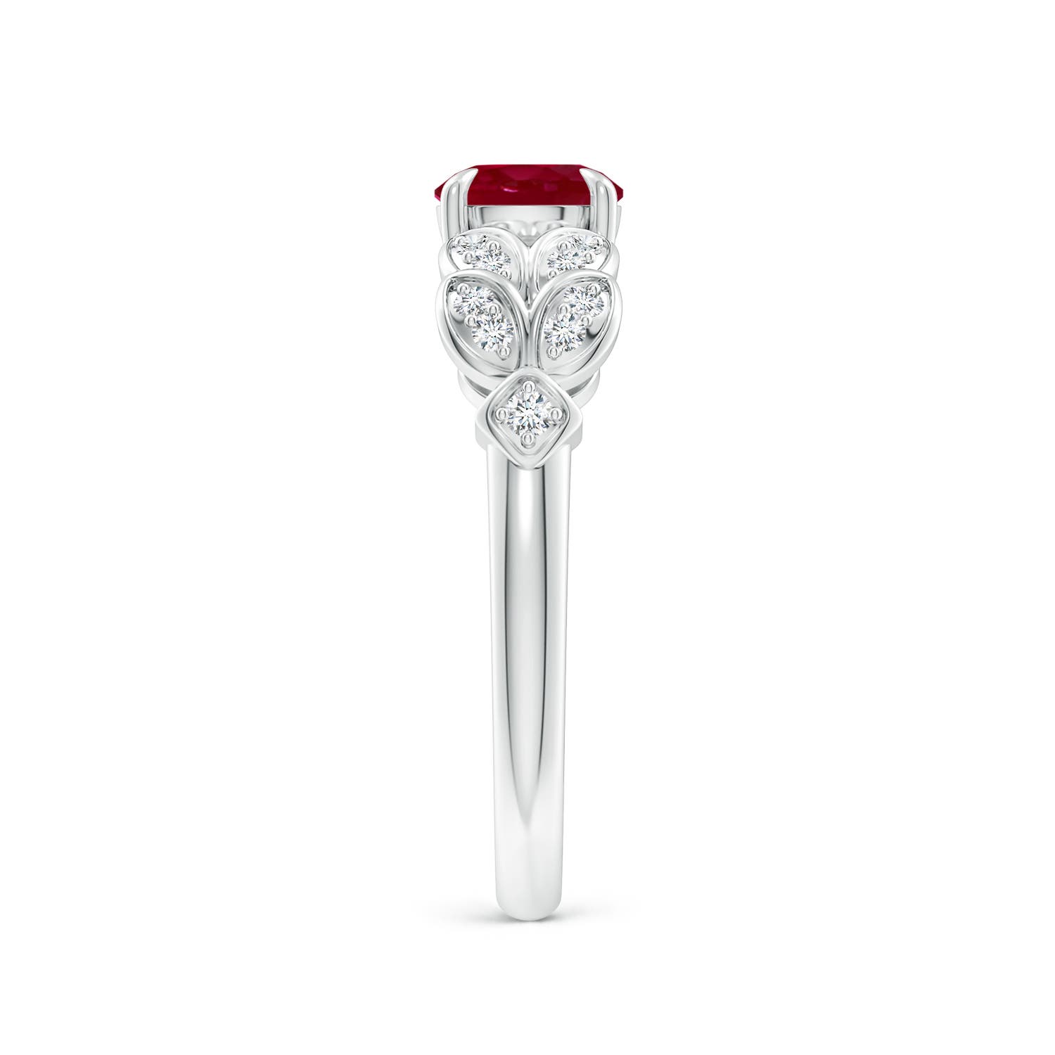 AA - Ruby / 1.17 CT / 14 KT White Gold