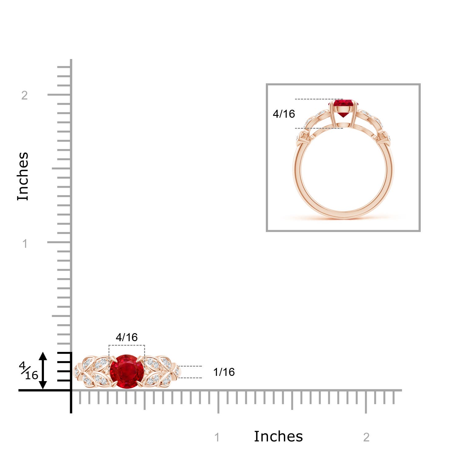 AAA - Ruby / 1.17 CT / 14 KT Rose Gold