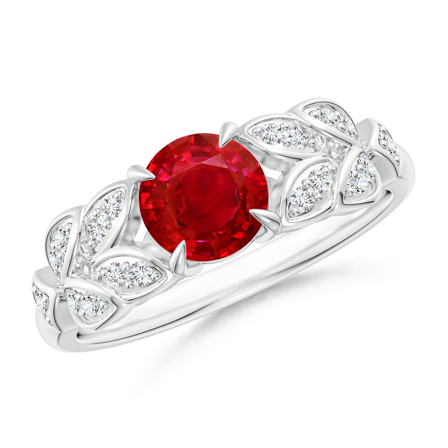 AAA - Ruby / 1.17 CT / 14 KT White Gold