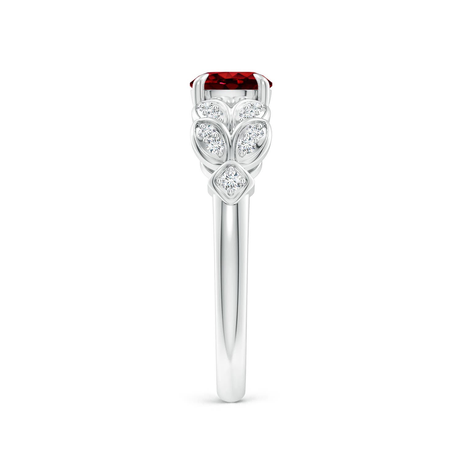 AAAA - Ruby / 1.17 CT / 14 KT White Gold