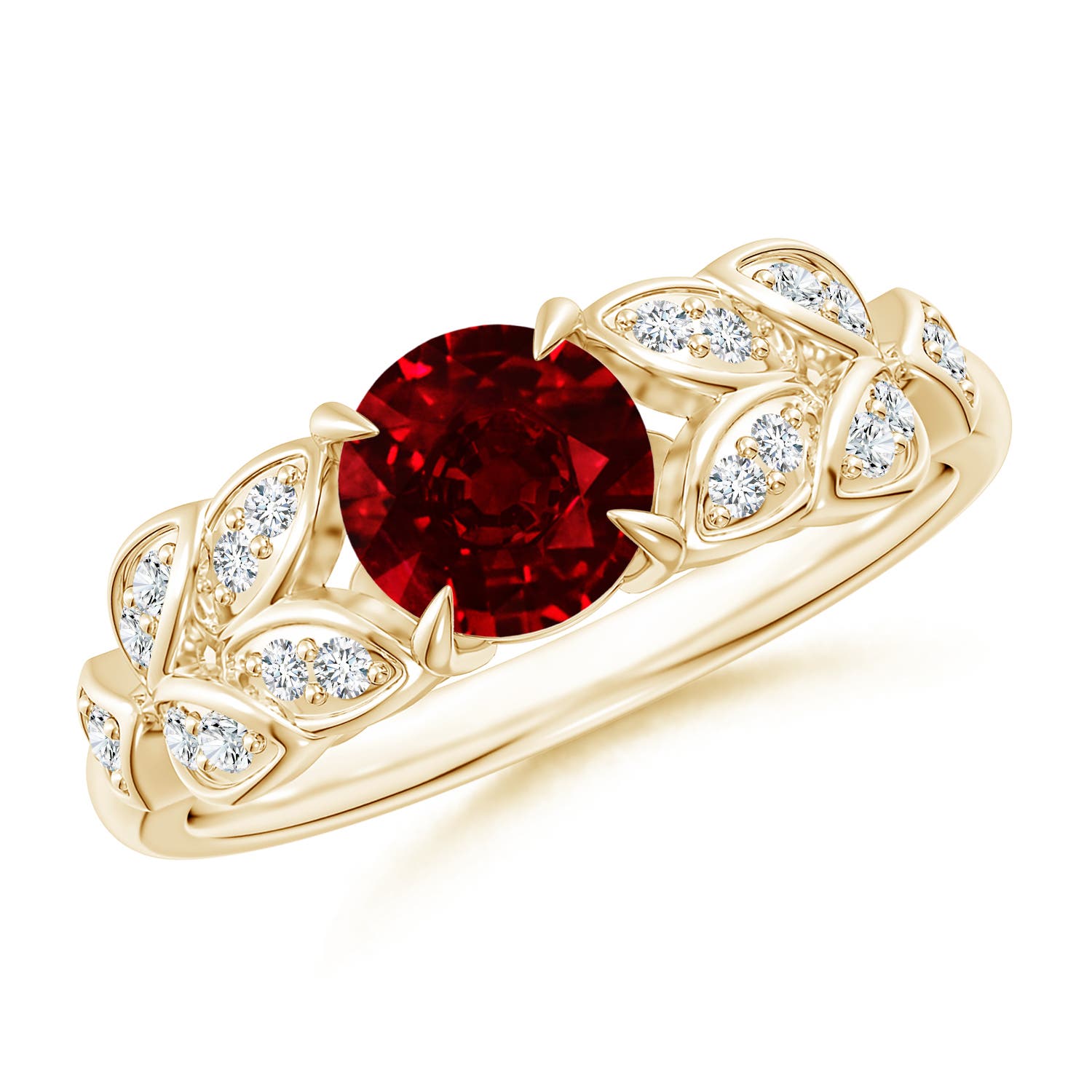 AAAA - Ruby / 1.17 CT / 14 KT Yellow Gold