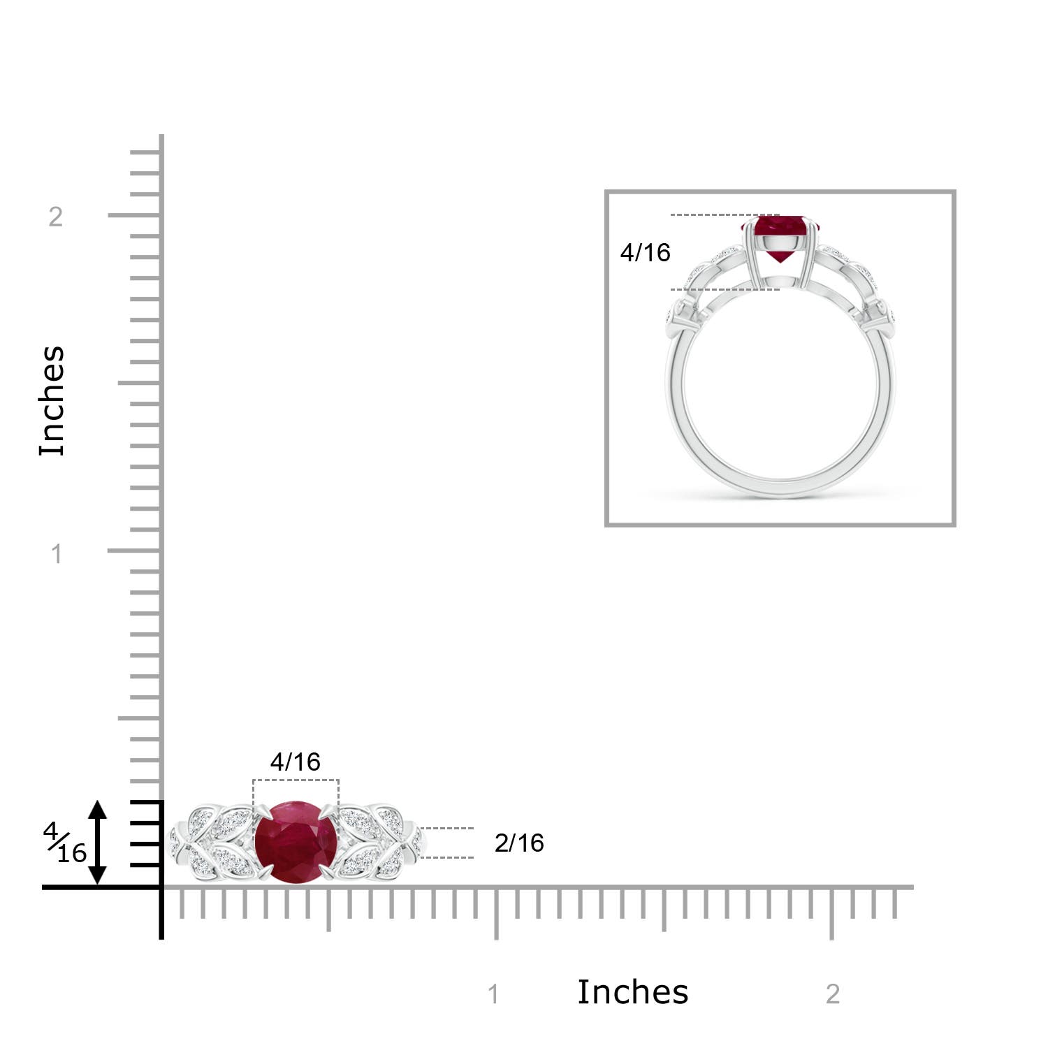 A - Ruby / 1.62 CT / 14 KT White Gold