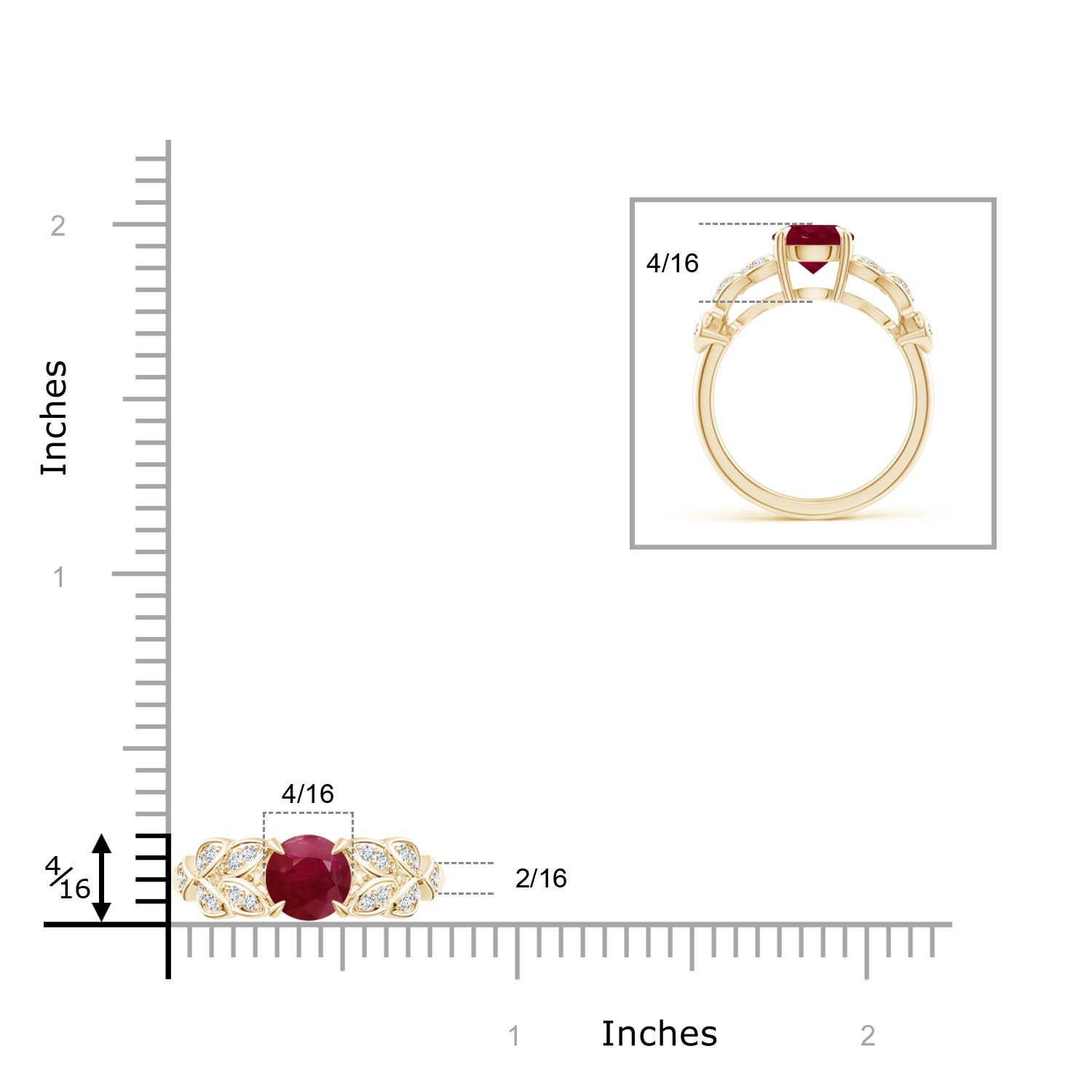 A - Ruby / 1.62 CT / 14 KT Yellow Gold