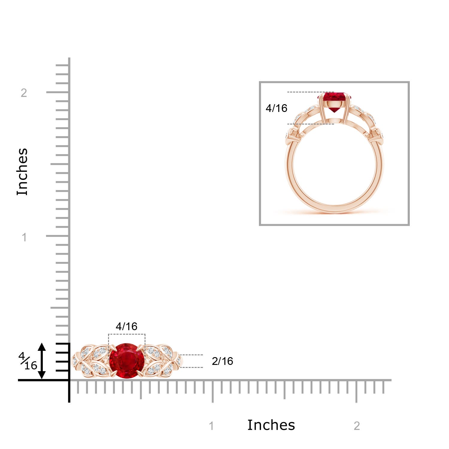 AAA - Ruby / 1.62 CT / 14 KT Rose Gold