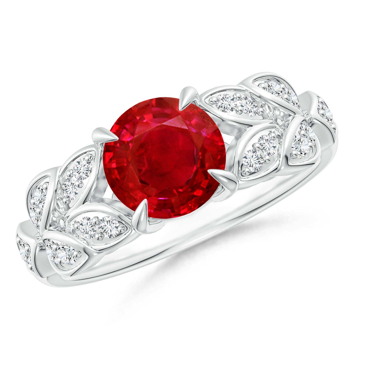 AAA - Ruby / 1.62 CT / 14 KT White Gold