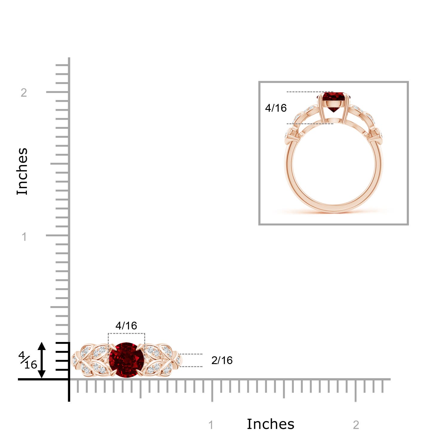 AAAA - Ruby / 1.62 CT / 14 KT Rose Gold