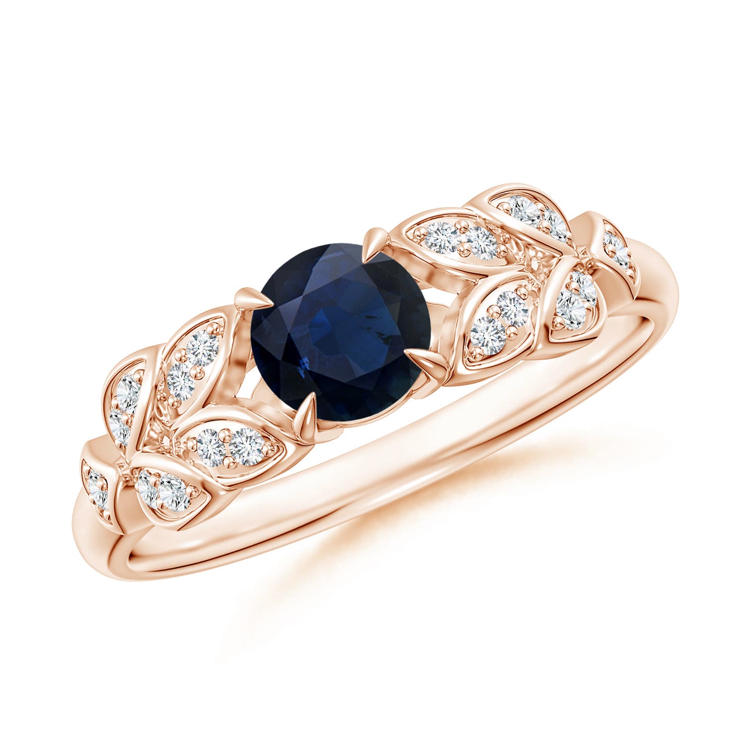 A - Blue Sapphire / 0.71 CT / 14 KT Rose Gold