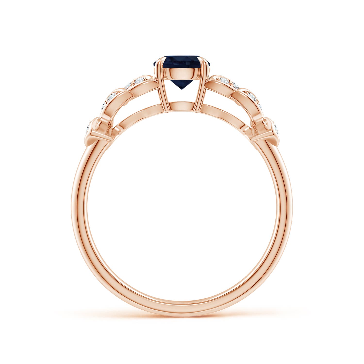 A - Blue Sapphire / 0.71 CT / 14 KT Rose Gold