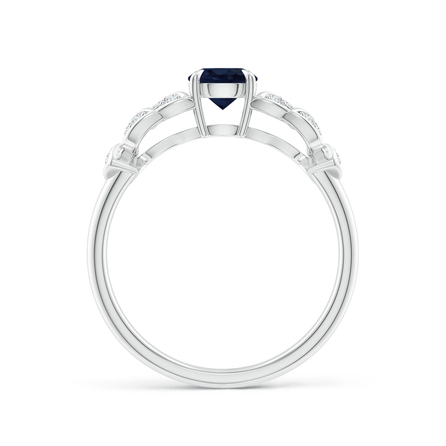 A - Blue Sapphire / 0.71 CT / 14 KT White Gold