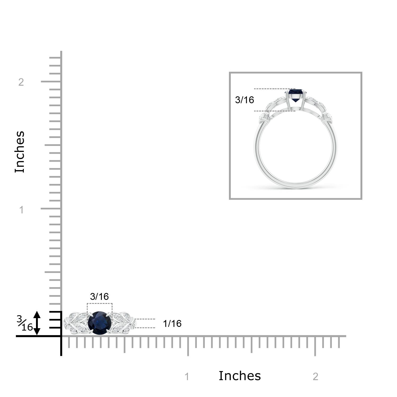 A - Blue Sapphire / 0.71 CT / 14 KT White Gold