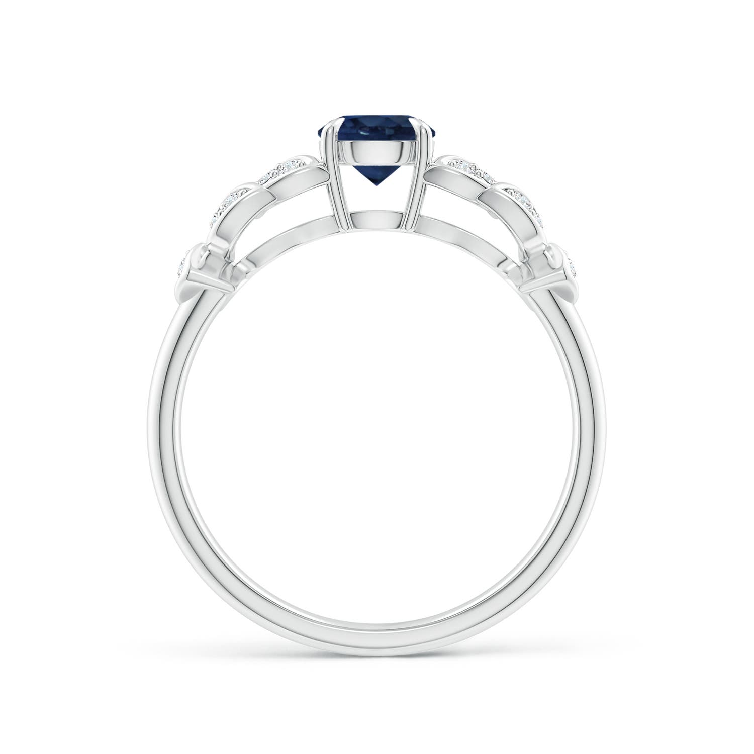 AA - Blue Sapphire / 0.71 CT / 14 KT White Gold