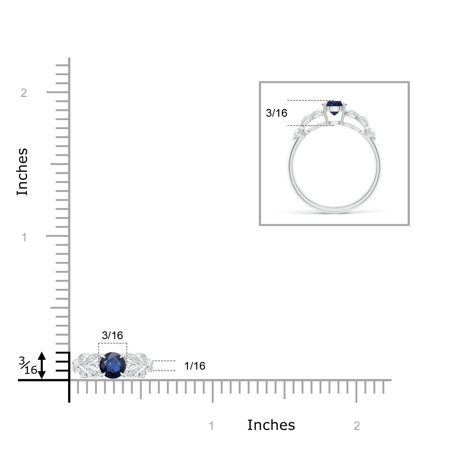 AA - Blue Sapphire / 0.71 CT / 14 KT White Gold