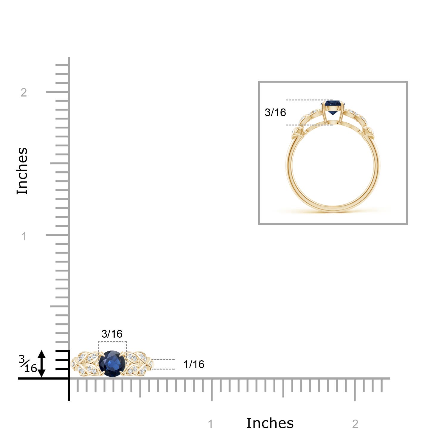 AA - Blue Sapphire / 0.71 CT / 14 KT Yellow Gold