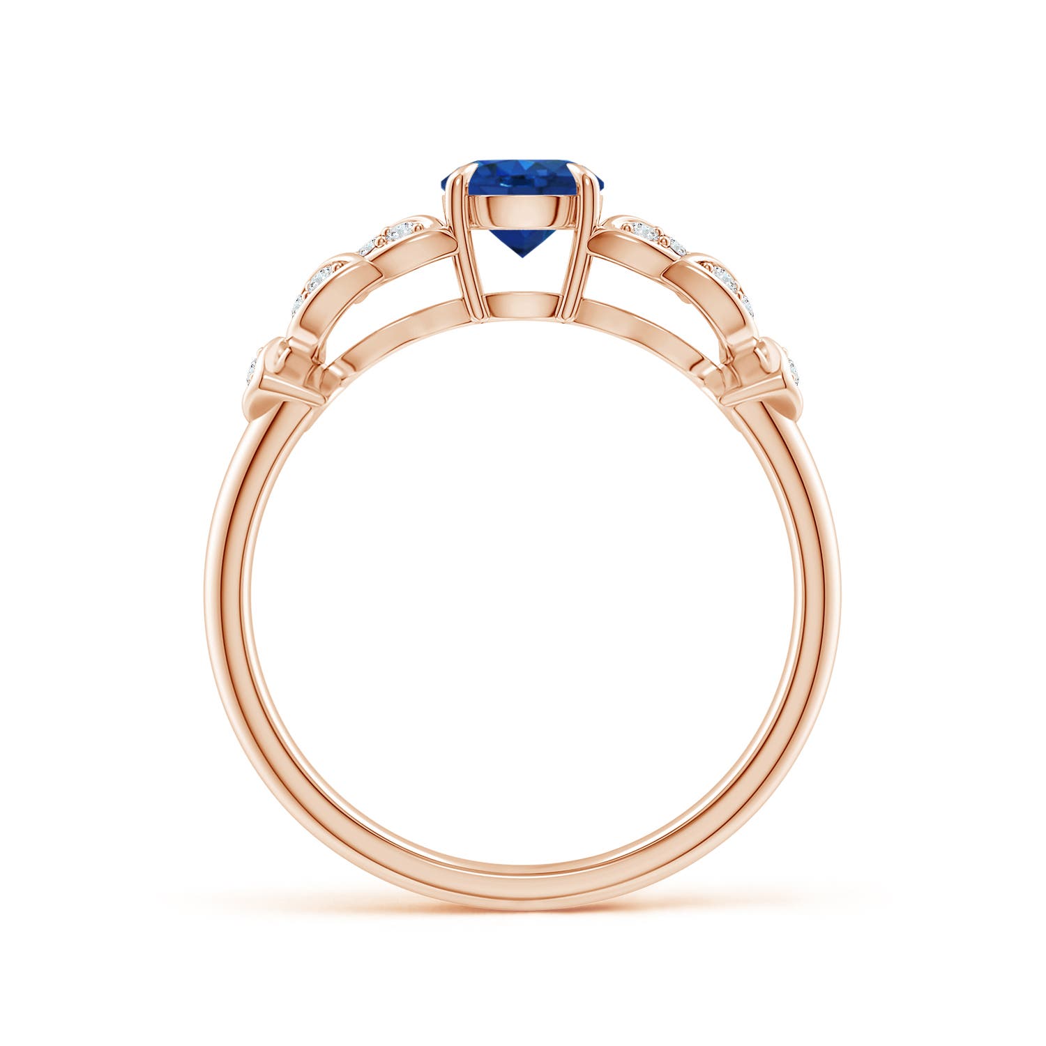 AAA - Blue Sapphire / 0.71 CT / 14 KT Rose Gold