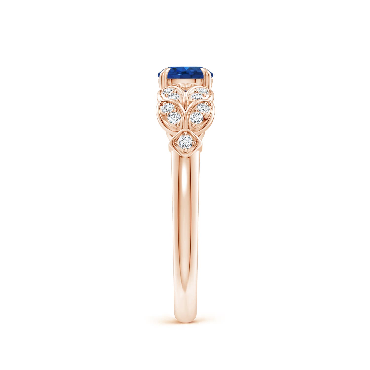 AAA - Blue Sapphire / 0.71 CT / 14 KT Rose Gold