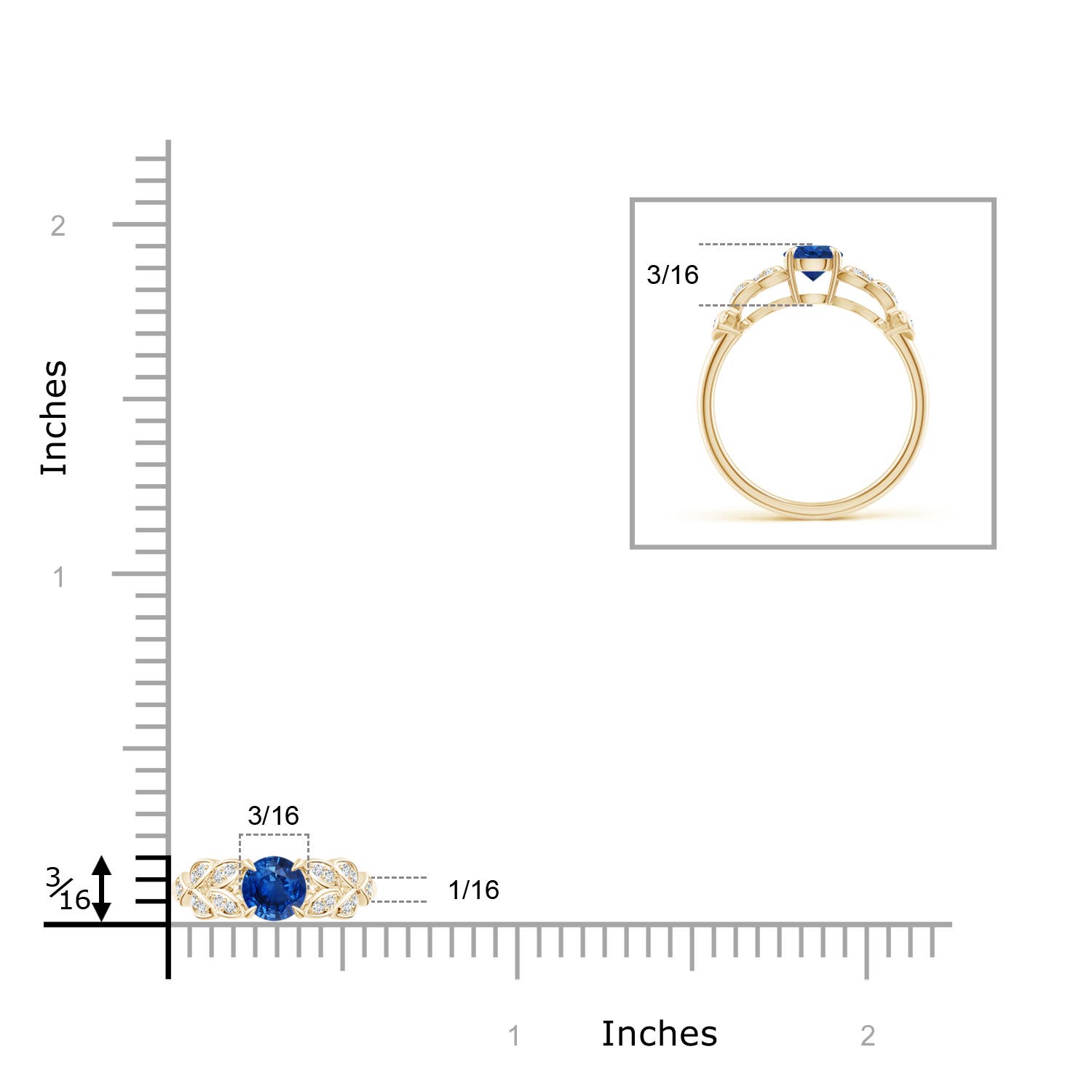 AAA - Blue Sapphire / 0.71 CT / 14 KT Yellow Gold