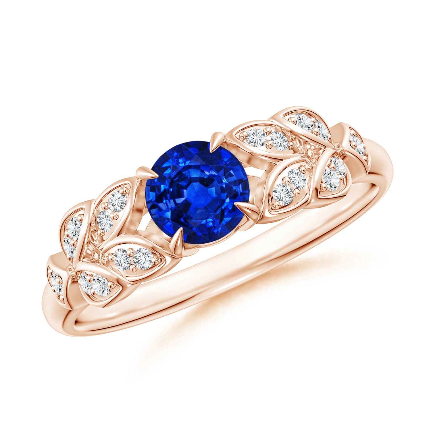 AAAA - Blue Sapphire / 0.71 CT / 14 KT Rose Gold