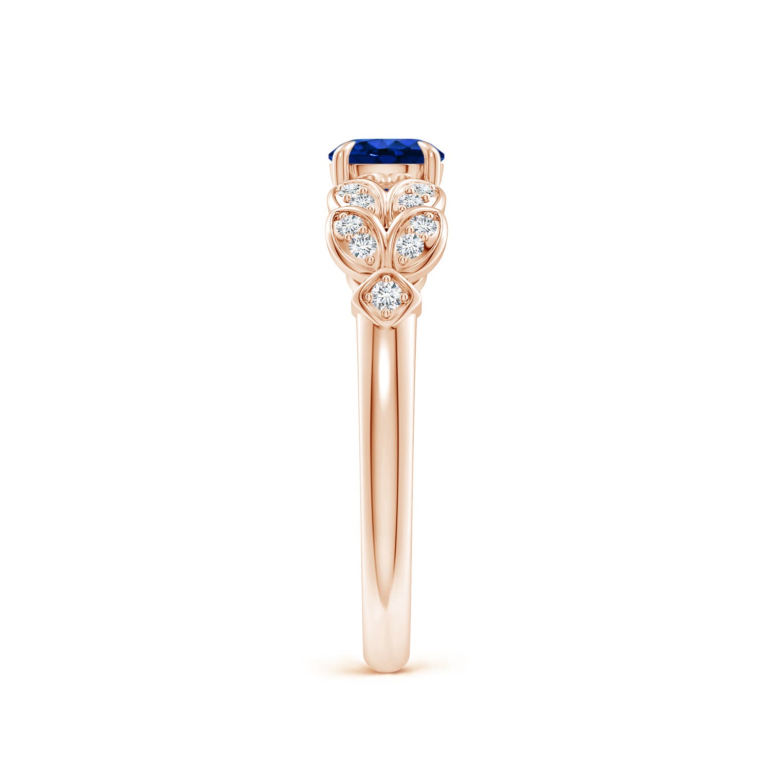 AAAA - Blue Sapphire / 0.71 CT / 14 KT Rose Gold