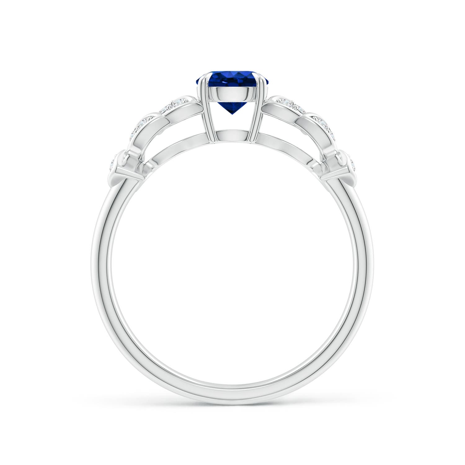 AAAA - Blue Sapphire / 0.71 CT / 14 KT White Gold