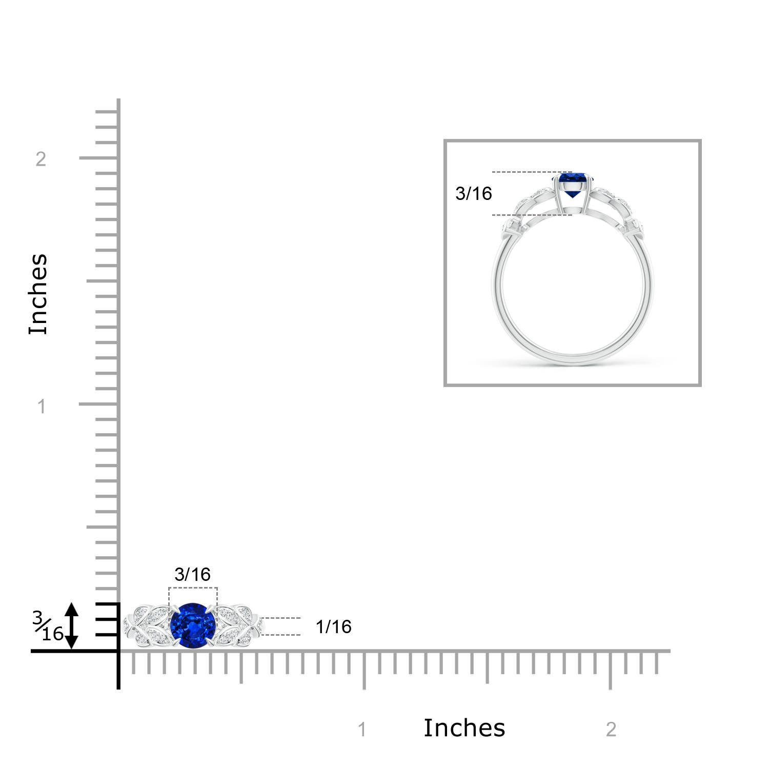 AAAA - Blue Sapphire / 0.71 CT / 14 KT White Gold