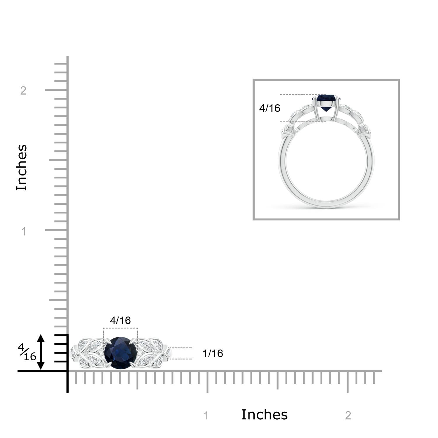 A - Blue Sapphire / 1.17 CT / 14 KT White Gold