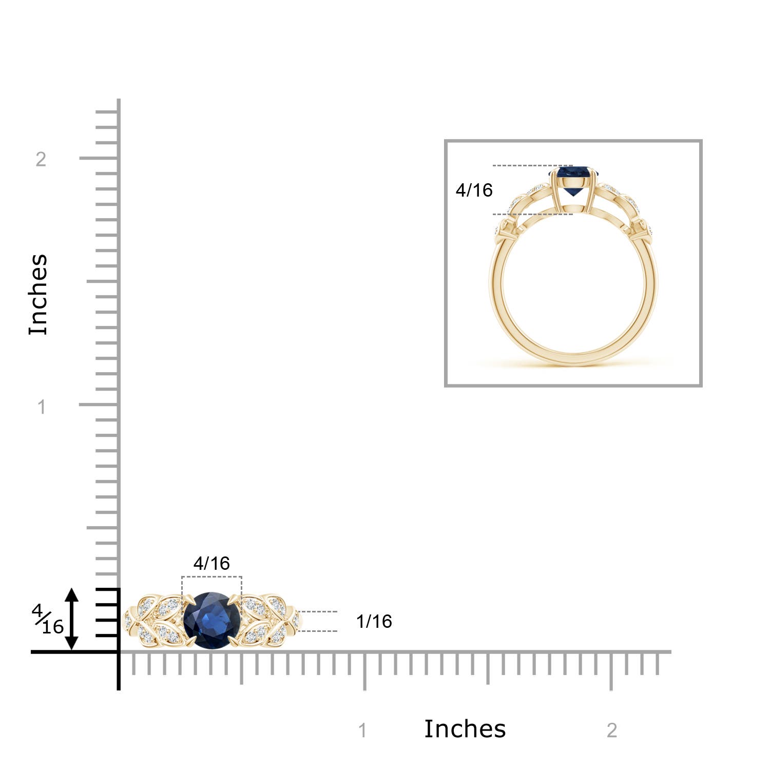 AA - Blue Sapphire / 1.17 CT / 14 KT Yellow Gold