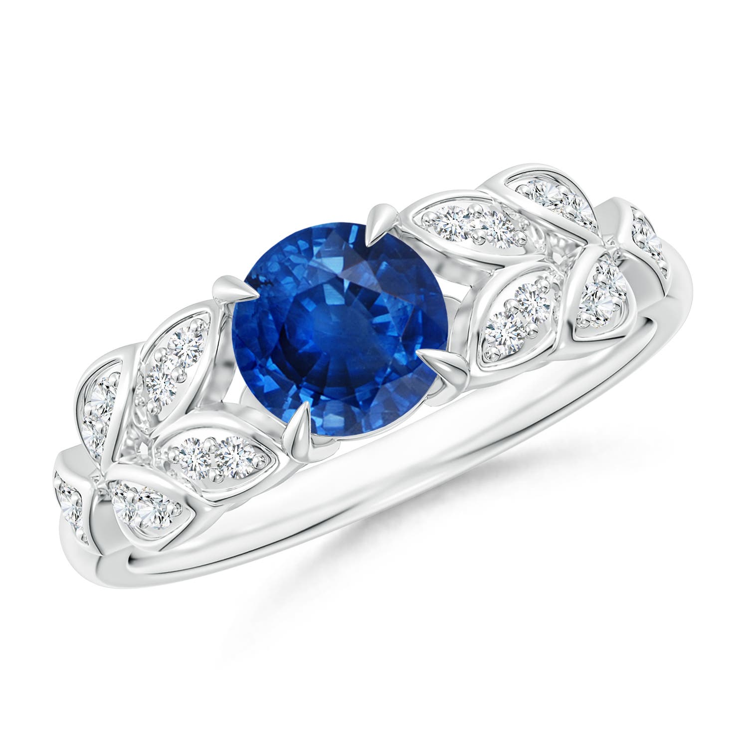 AAA - Blue Sapphire / 1.17 CT / 14 KT White Gold