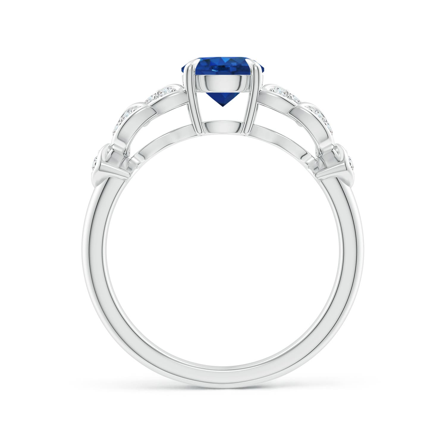 AAA - Blue Sapphire / 1.17 CT / 14 KT White Gold