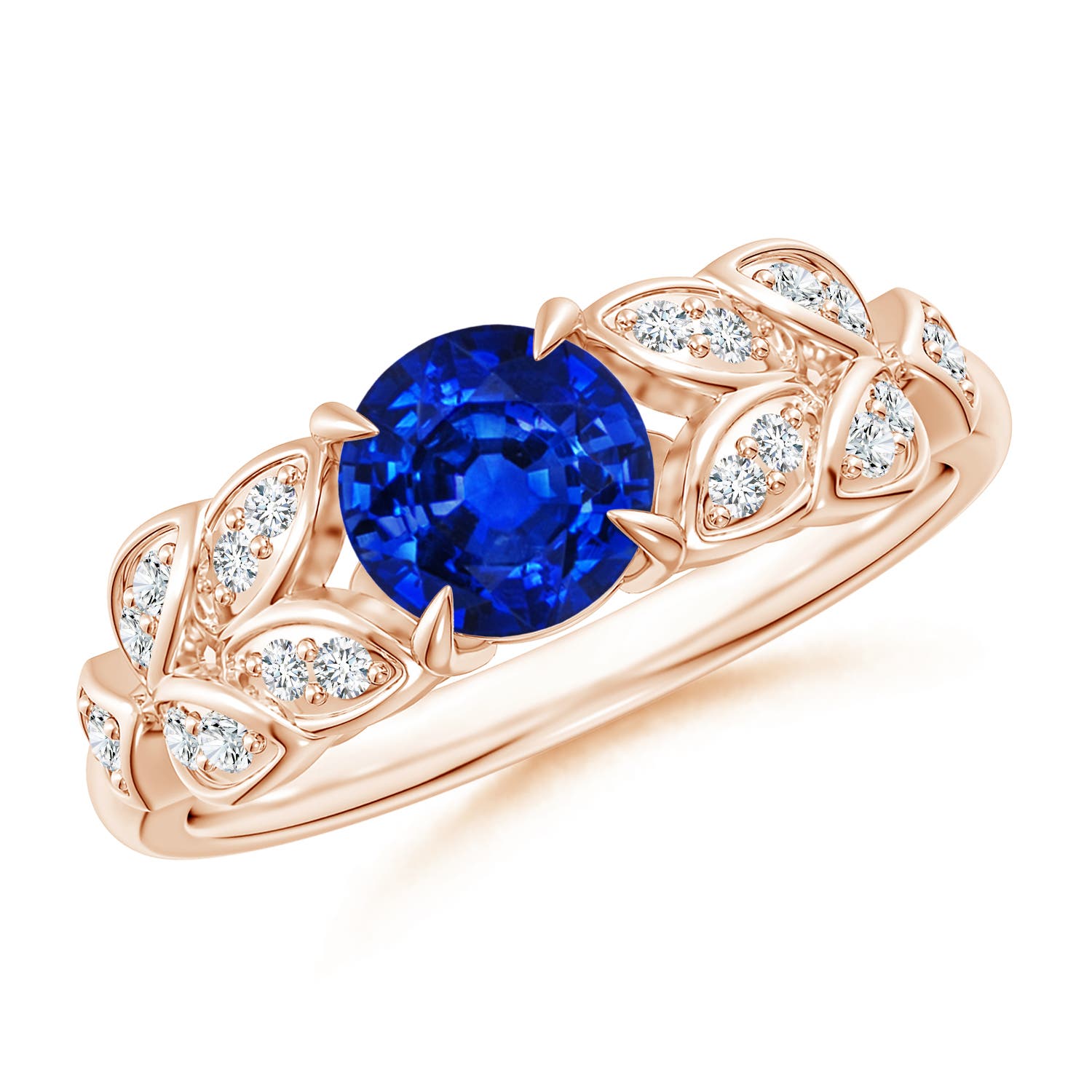 AAAA - Blue Sapphire / 1.17 CT / 14 KT Rose Gold