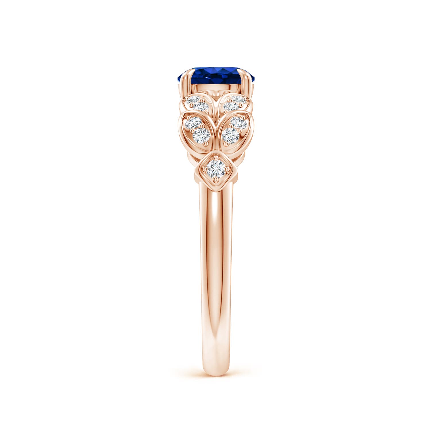 AAAA - Blue Sapphire / 1.17 CT / 14 KT Rose Gold