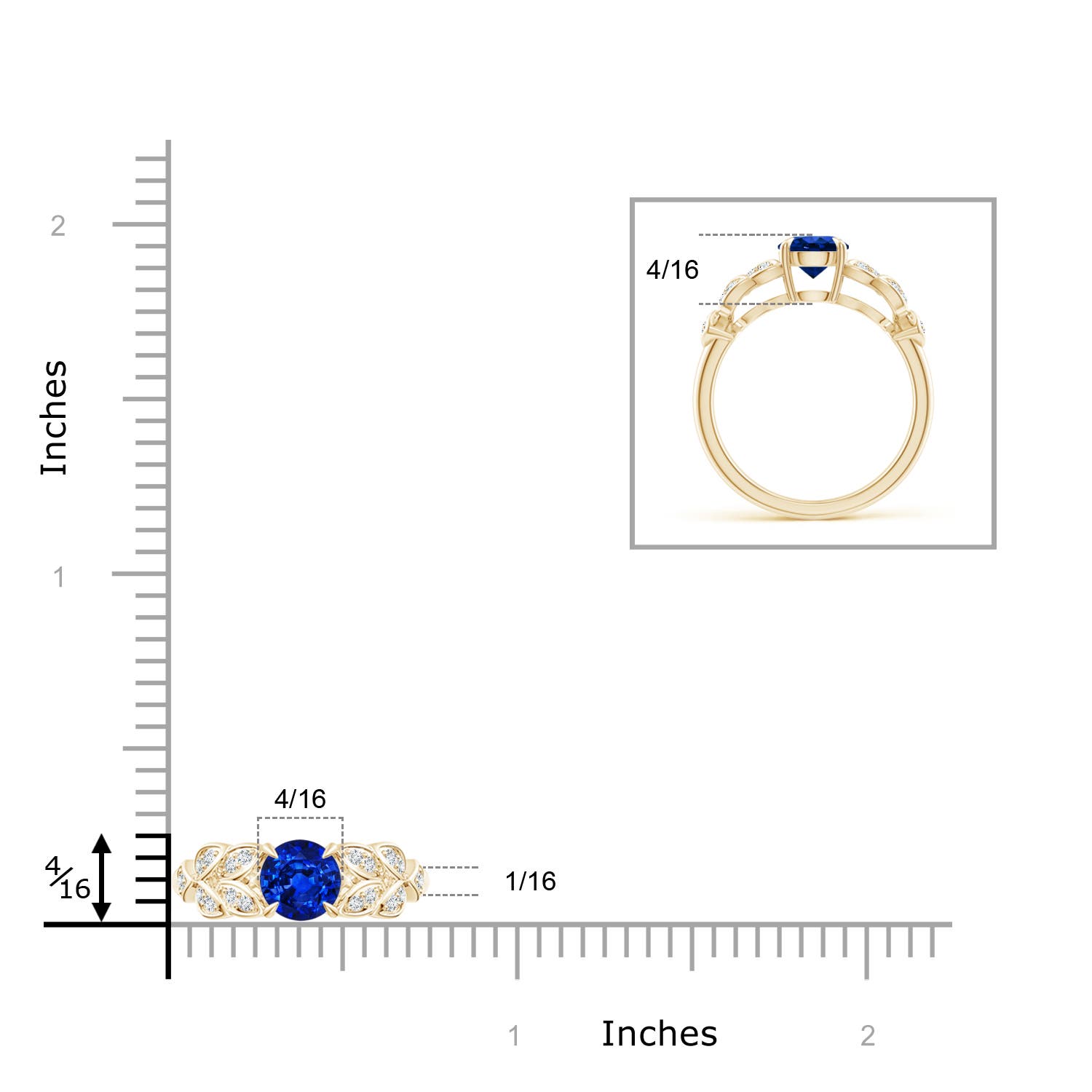 AAAA - Blue Sapphire / 1.17 CT / 14 KT Yellow Gold