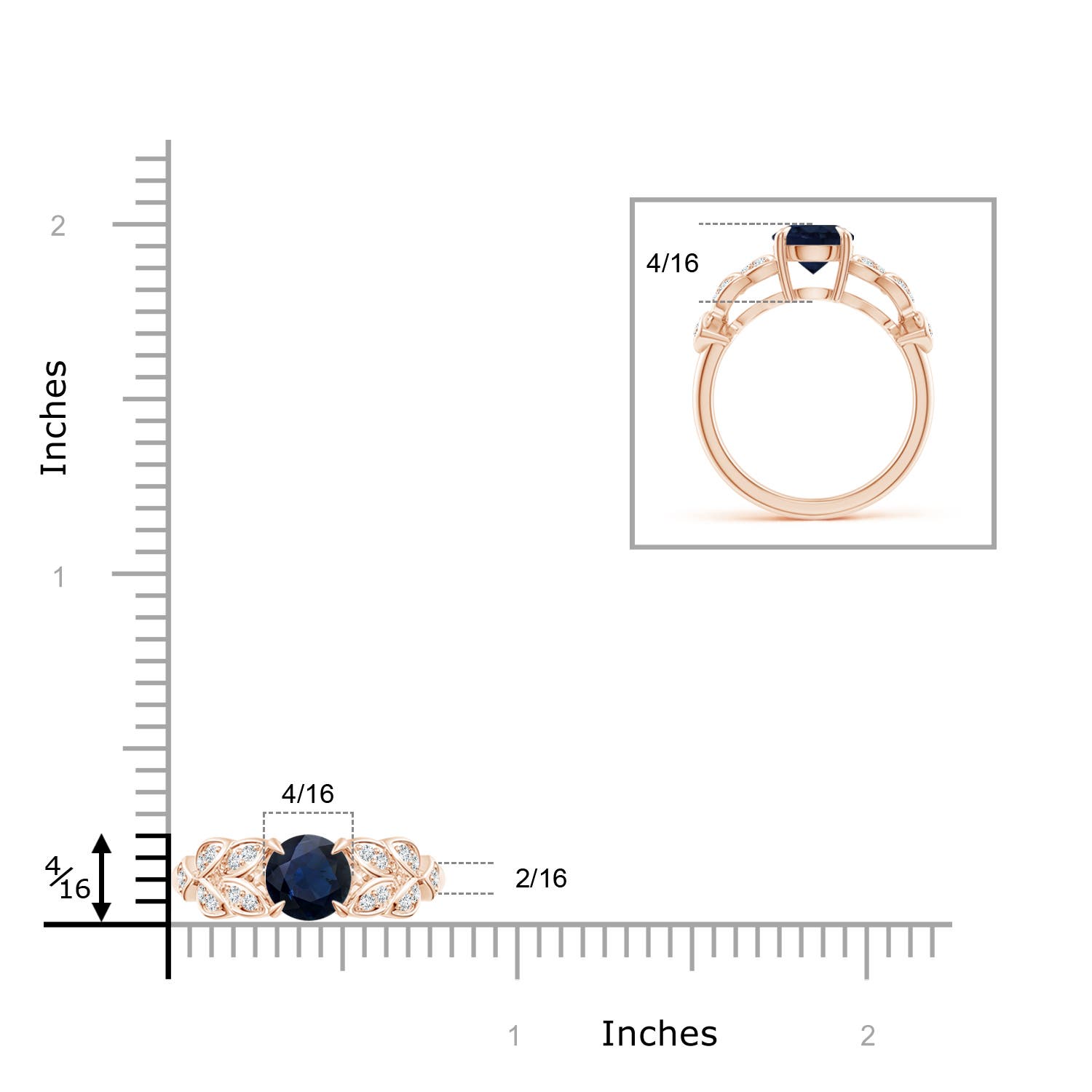 A - Blue Sapphire / 1.82 CT / 14 KT Rose Gold