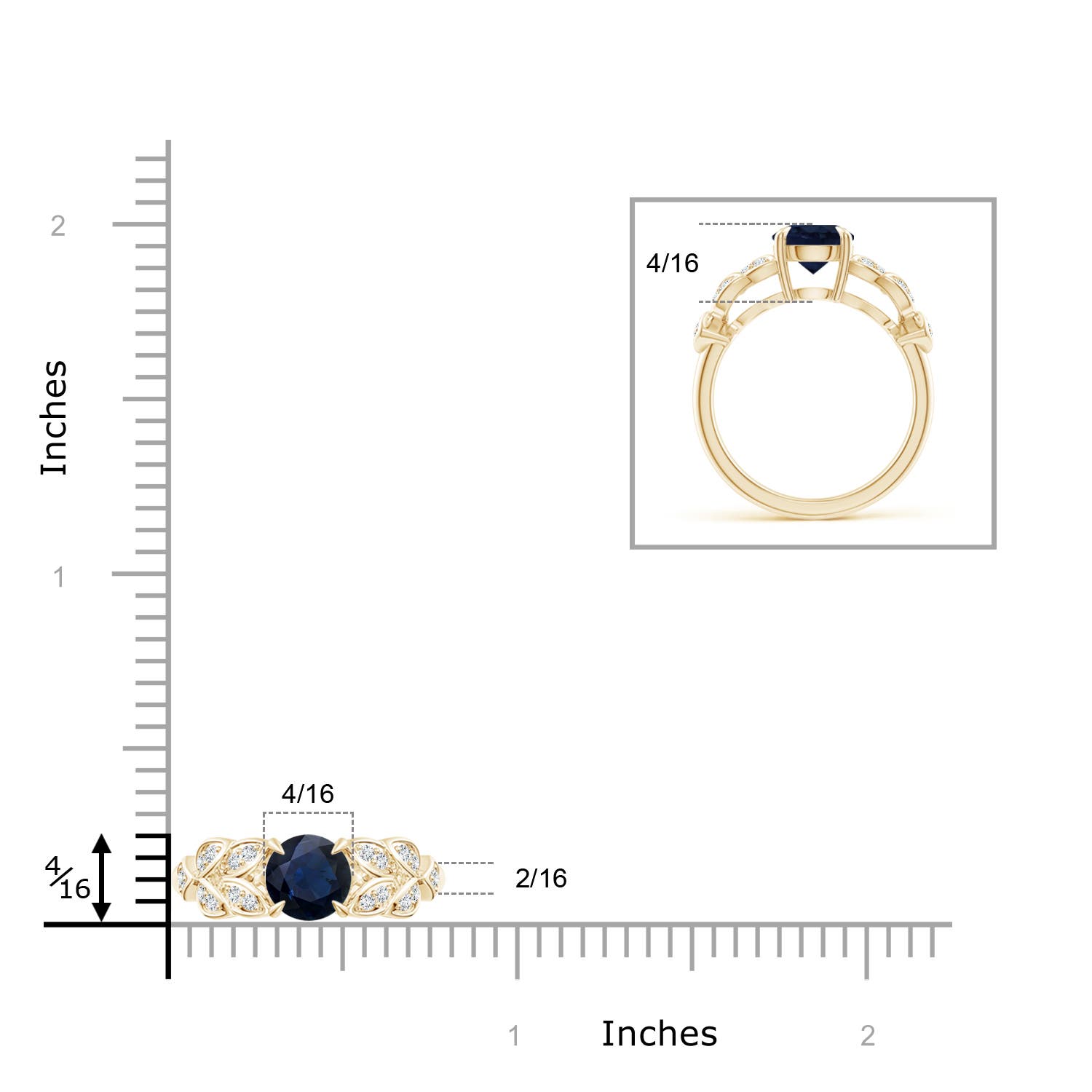 A - Blue Sapphire / 1.82 CT / 14 KT Yellow Gold