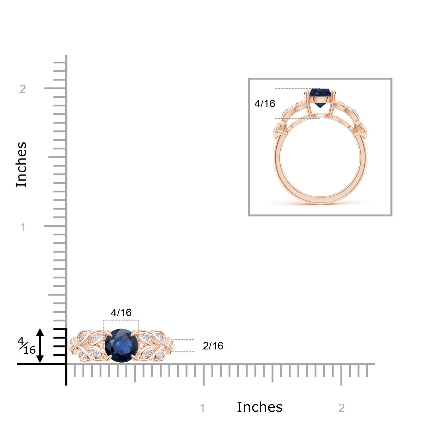 AA - Blue Sapphire / 1.82 CT / 14 KT Rose Gold