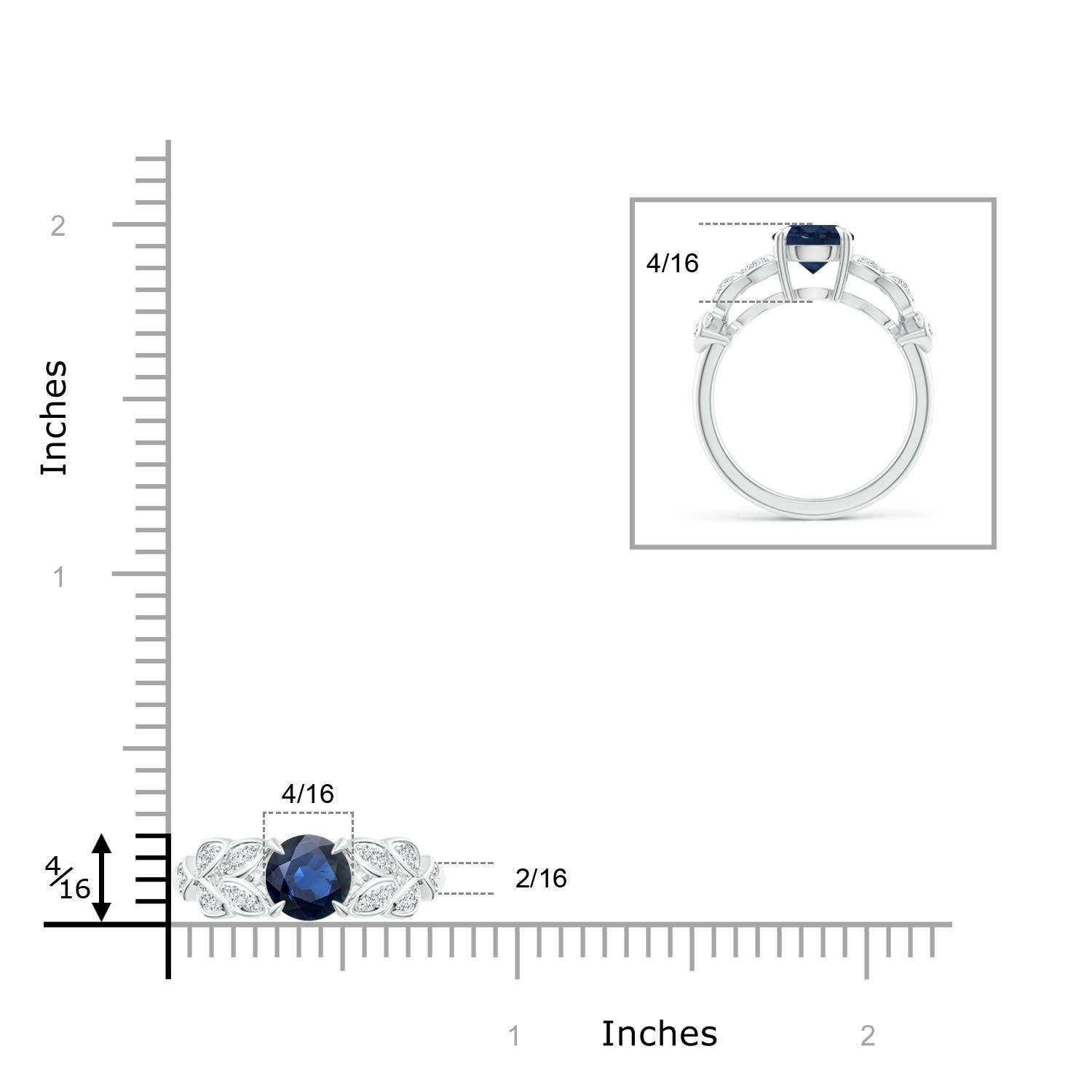 AA - Blue Sapphire / 1.82 CT / 14 KT White Gold