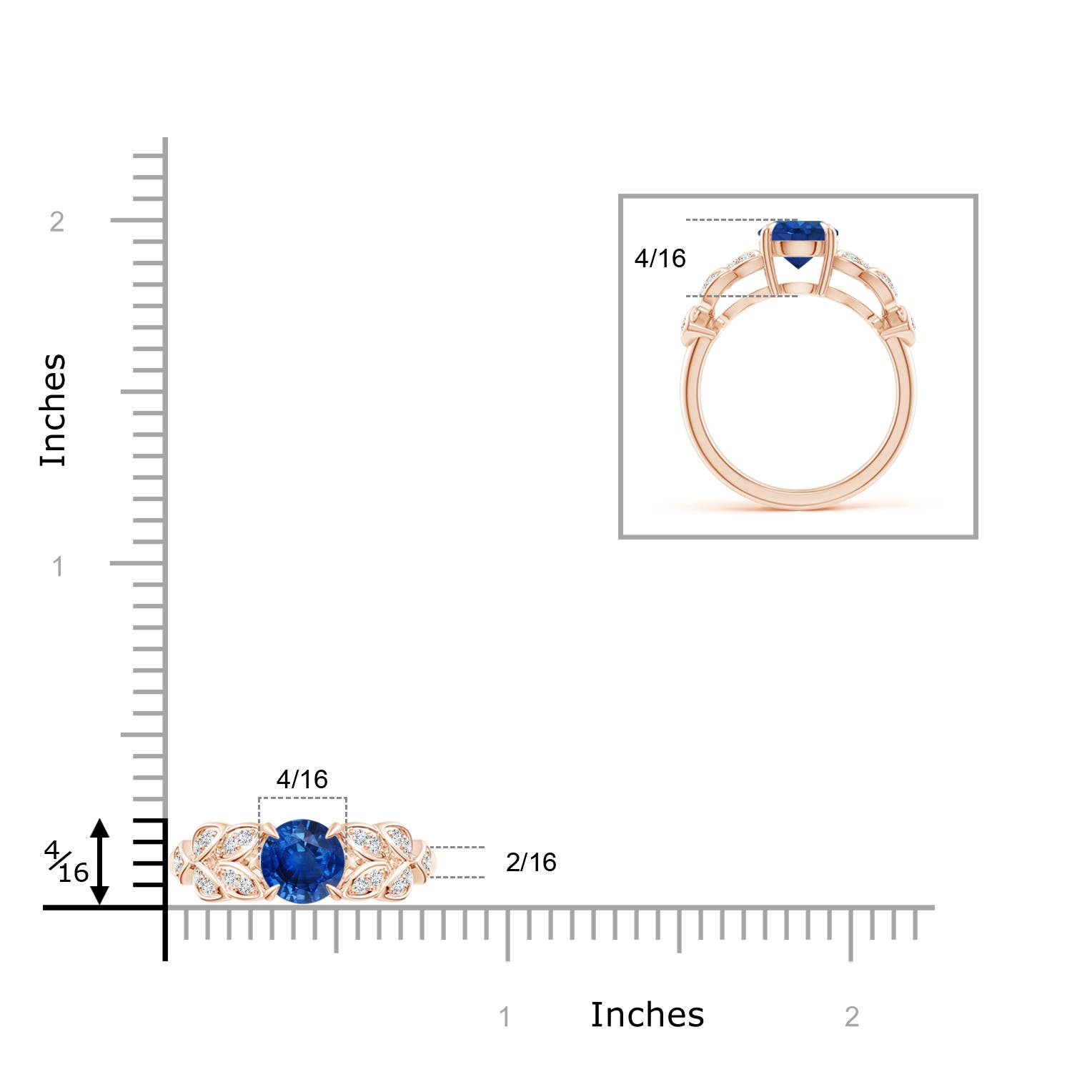 AAA - Blue Sapphire / 1.82 CT / 14 KT Rose Gold