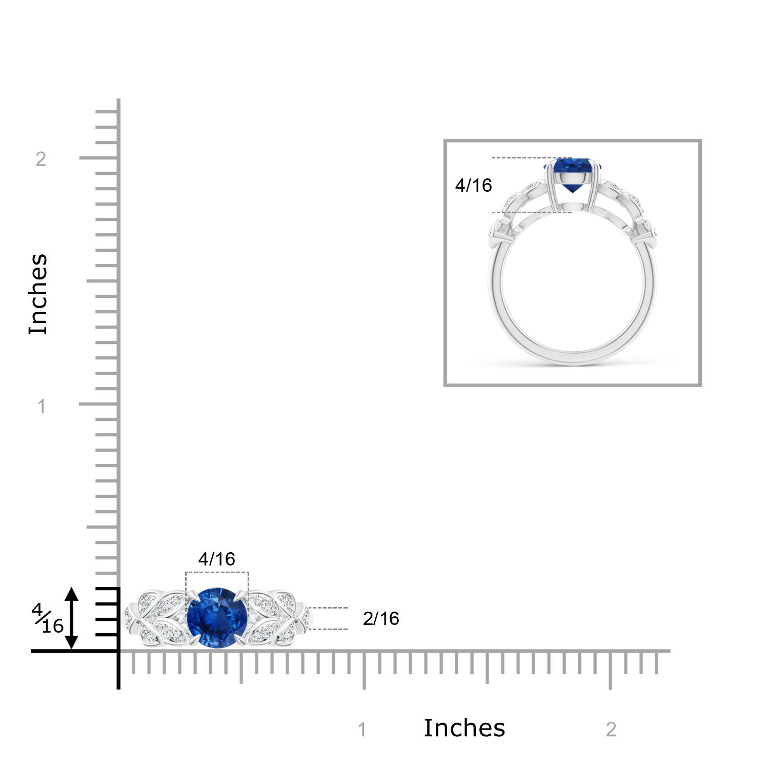 AAA - Blue Sapphire / 1.82 CT / 14 KT White Gold