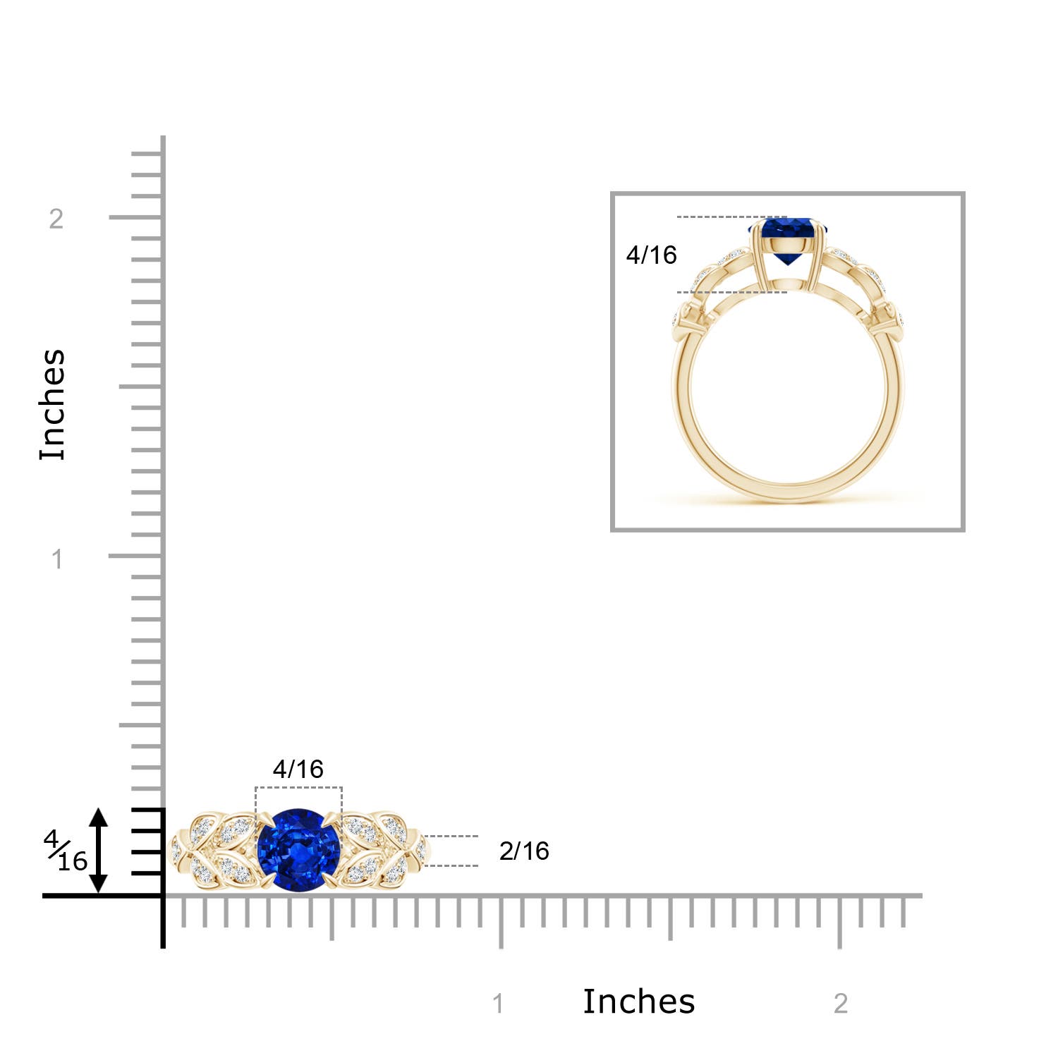 AAAA - Blue Sapphire / 1.82 CT / 14 KT Yellow Gold