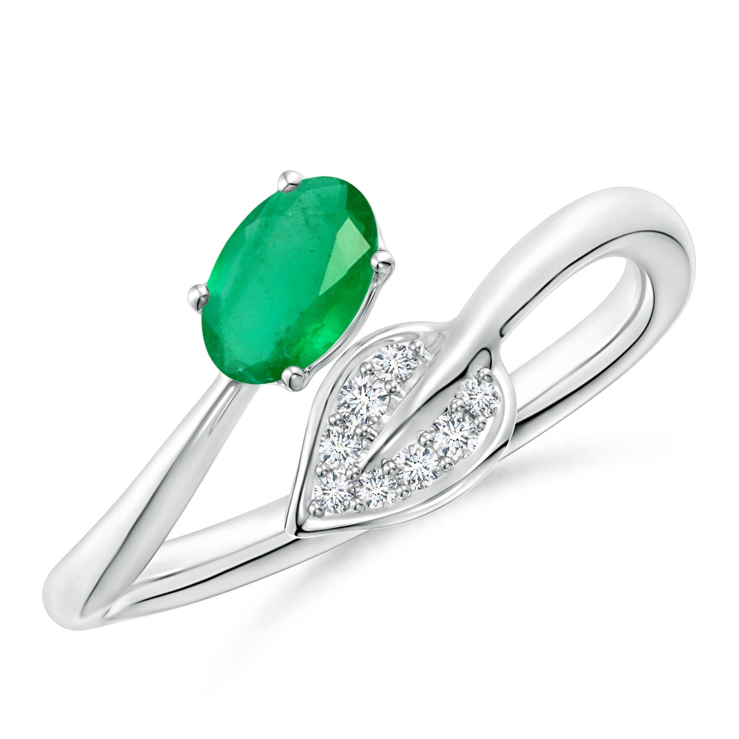 Bypass Platinum Emerald Jewelry EMERALD BYPASS PINKY RING – SHAY