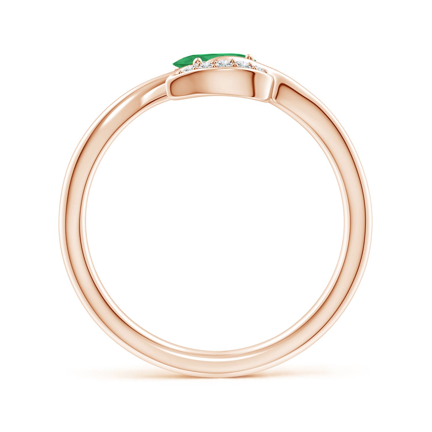 A - Emerald / 0.44 CT / 14 KT Rose Gold