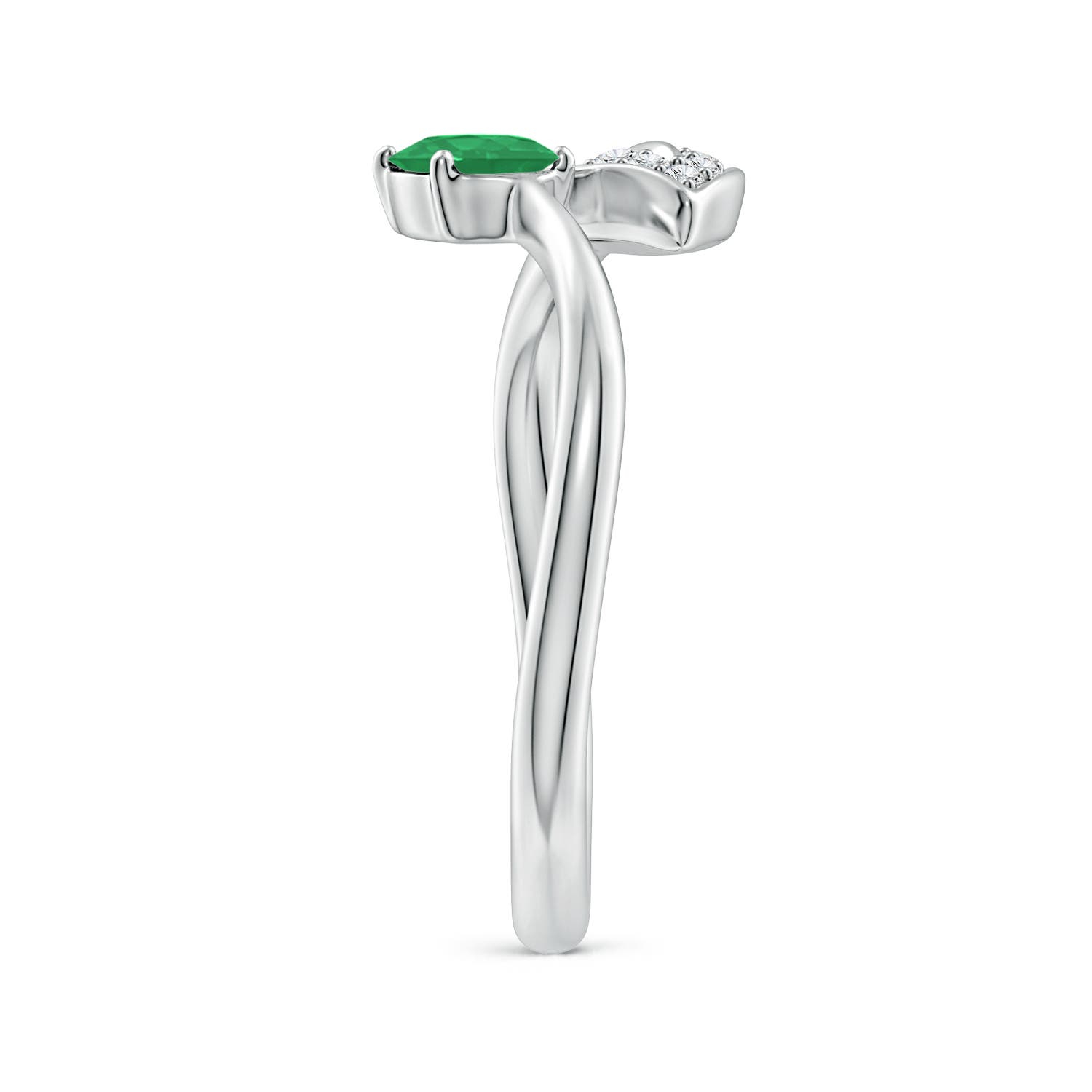 A - Emerald / 0.44 CT / 14 KT White Gold