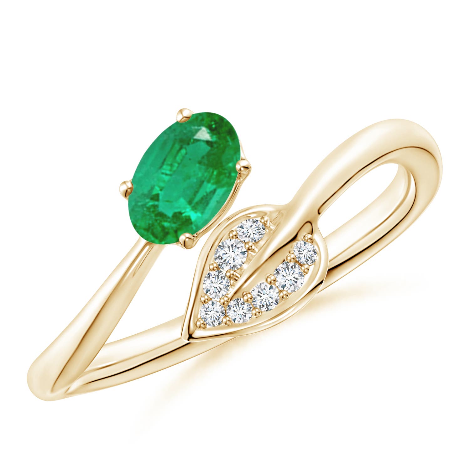 AA - Emerald / 0.44 CT / 14 KT Yellow Gold