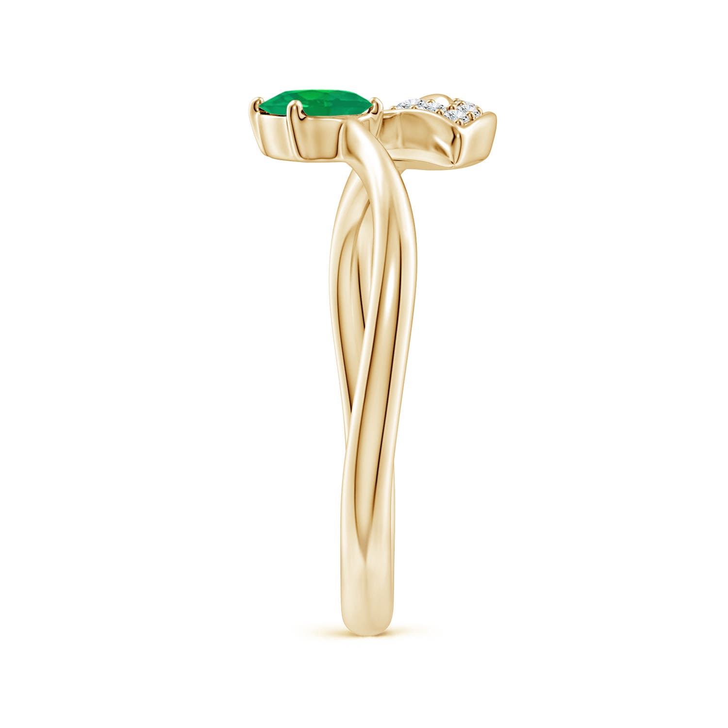 AA - Emerald / 0.44 CT / 14 KT Yellow Gold