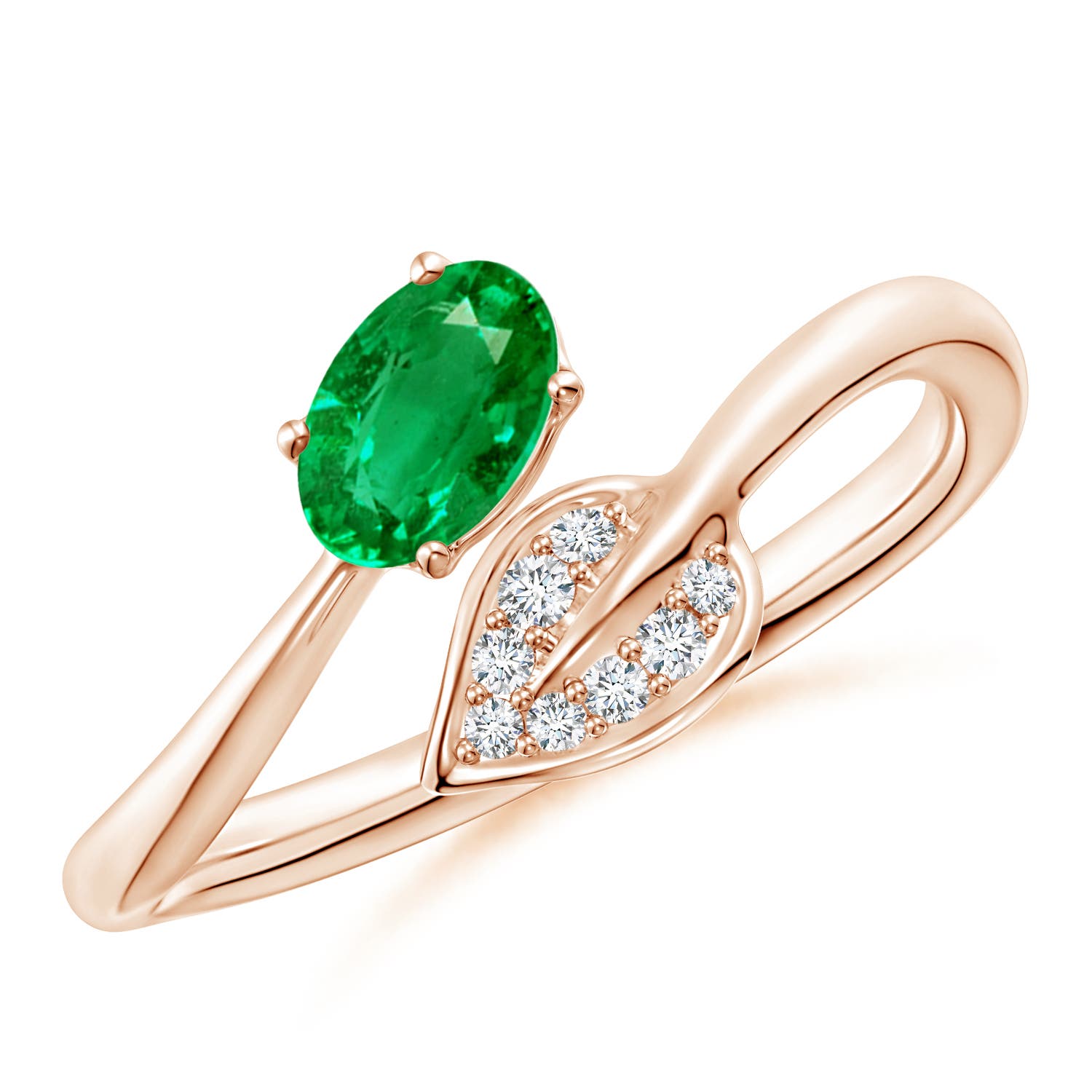 AAA - Emerald / 0.44 CT / 14 KT Rose Gold